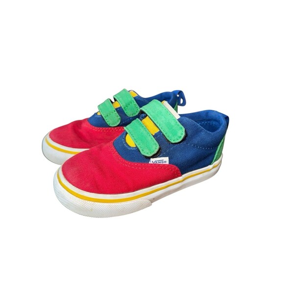 Vans Off the Wall Primary Colorblock Sneakers Red Blue Green Kids Youth Size 7 - Picture 1 of 7